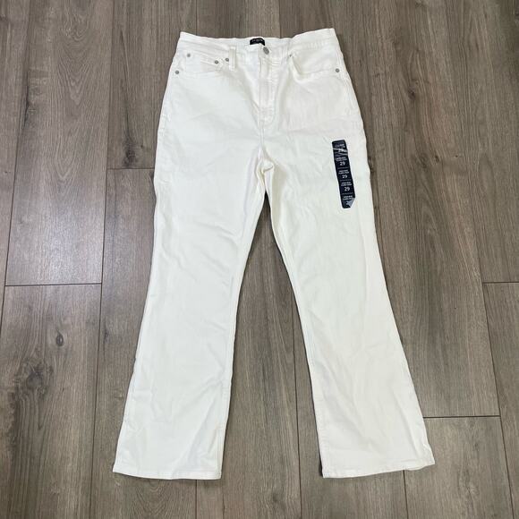 J Crew High Rise Flare Crop Signature Flex Denim Jeans US Women's 29 New - Picture 2 of 6